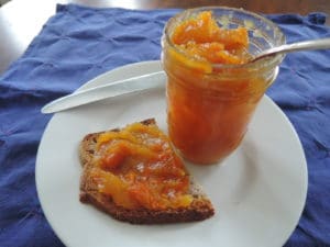 kumquat marmalade jar and toast