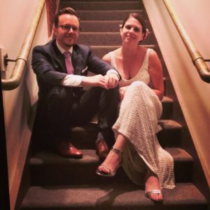 Galen and Caitlen relaxing in preparation for the ceremony