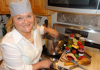 Marguerite making jam