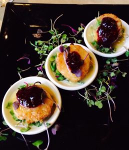 Seared Scallops with Blueberry Thai Basil Preserves
